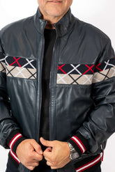 Men's Leather Bomber Jacket Bobby